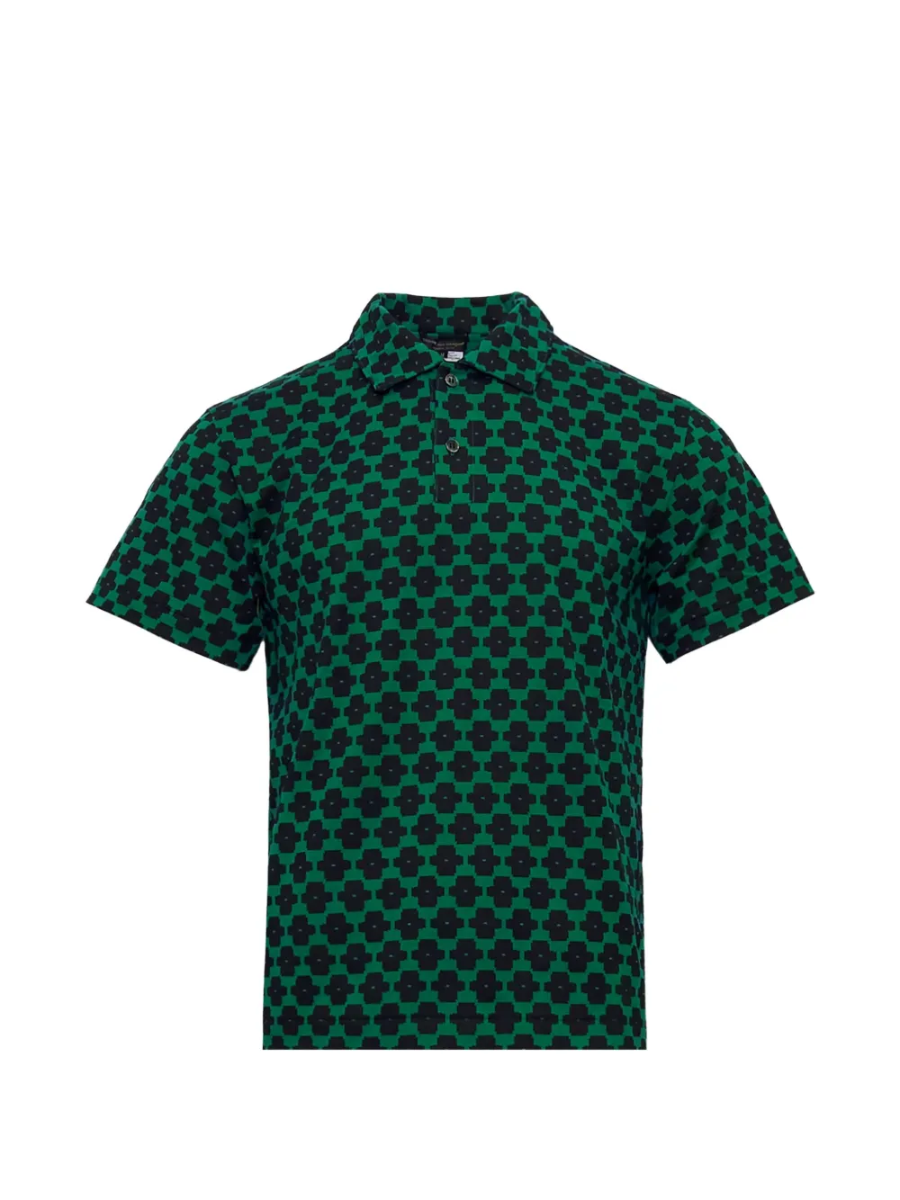 Comme des Garçons Homme Plus geometric-print cotton polo shirt - Grün