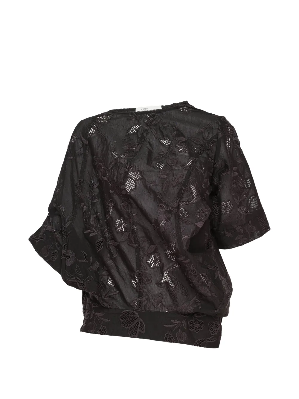 CAROLINE HU embroidered inverted shirt - Nero