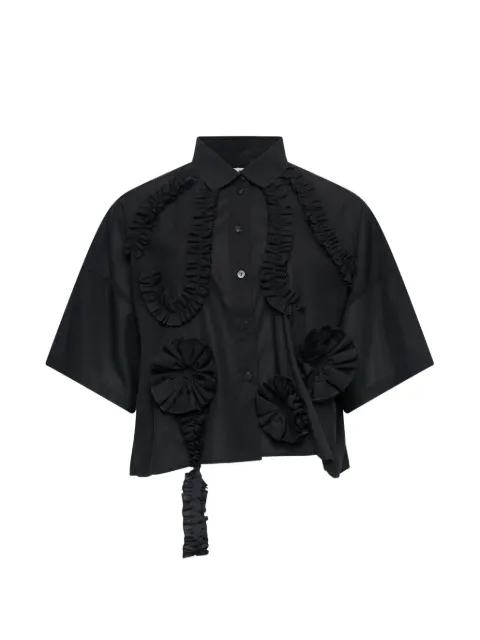 Enföld ruffle-appliqué crop-shirt