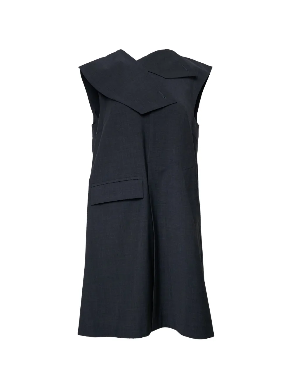 Enföld asymmetric-collar sleeveless jacket - Grigio