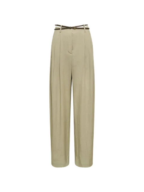YCH belted pleated trousers