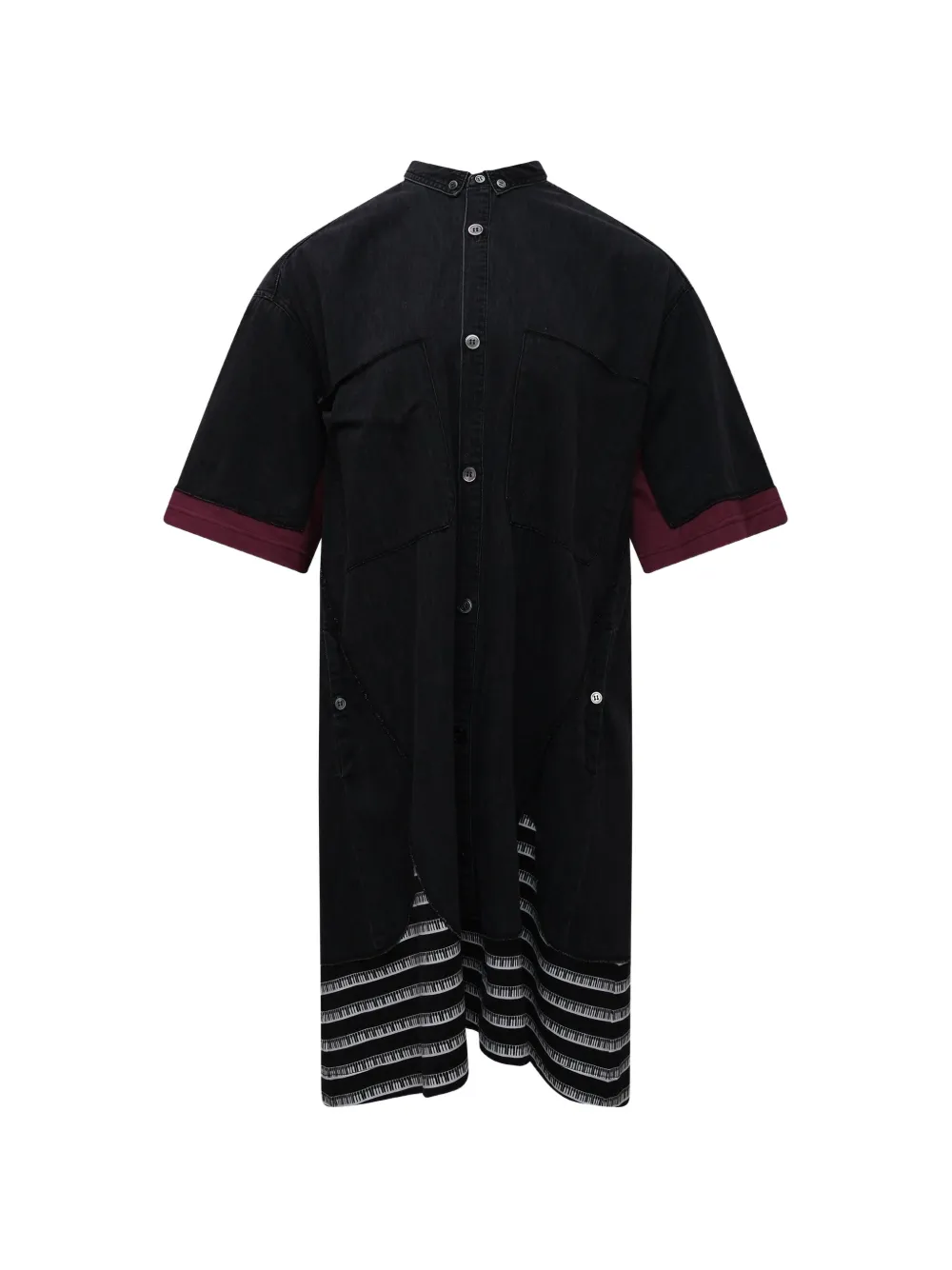 Undercover striped-hem shirt dress - Nero