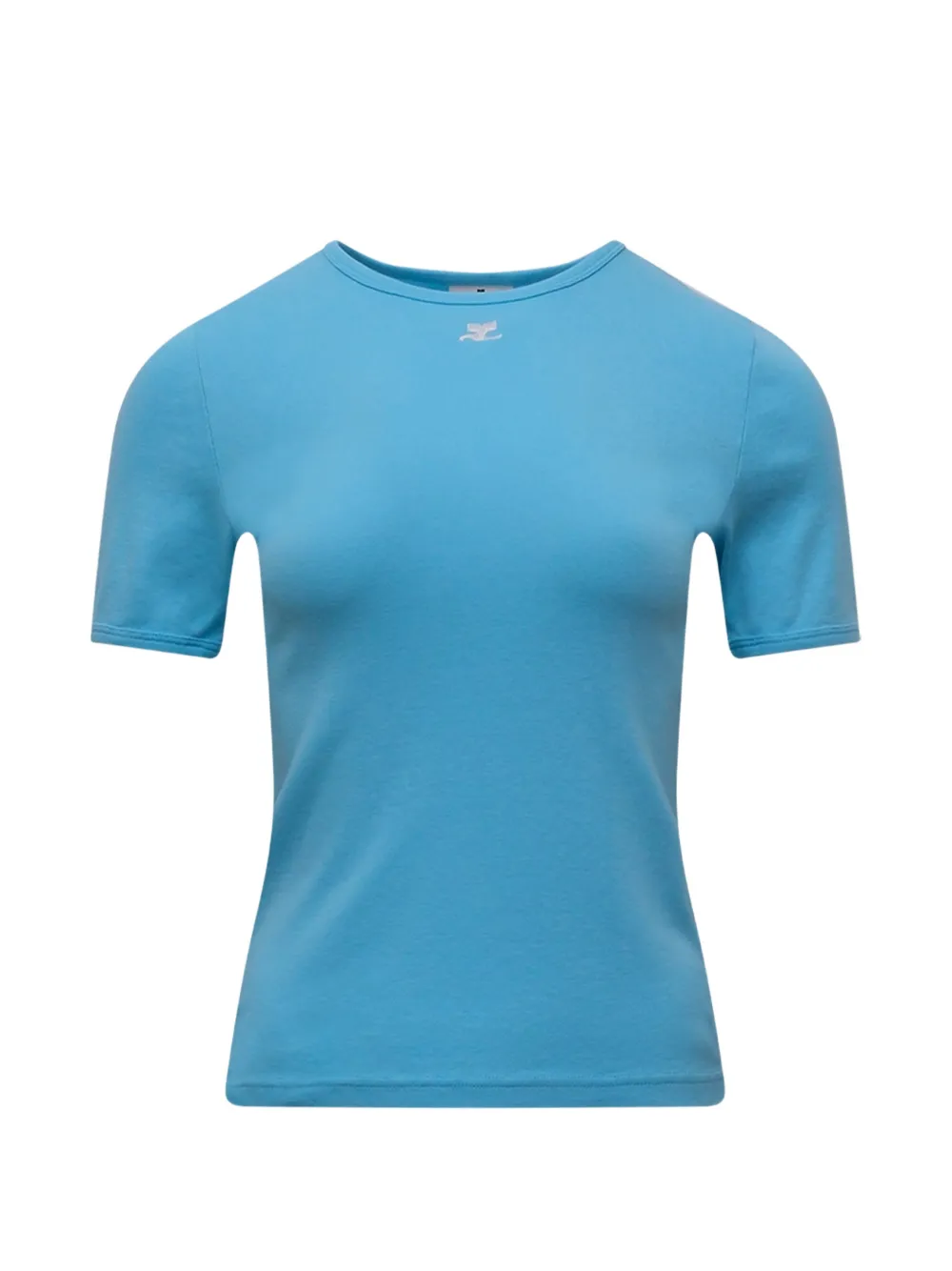 Courrèges logo-embroidered T-shirt - Blu