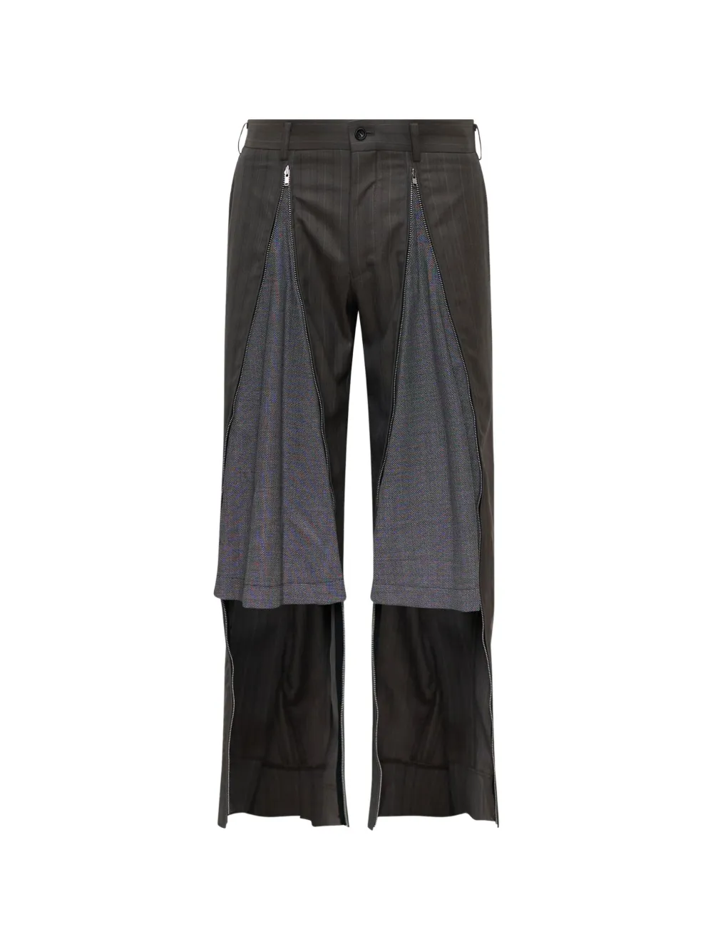 Comme des Garçons Homme Plus pinstriped zip-detail trousers - Grigio