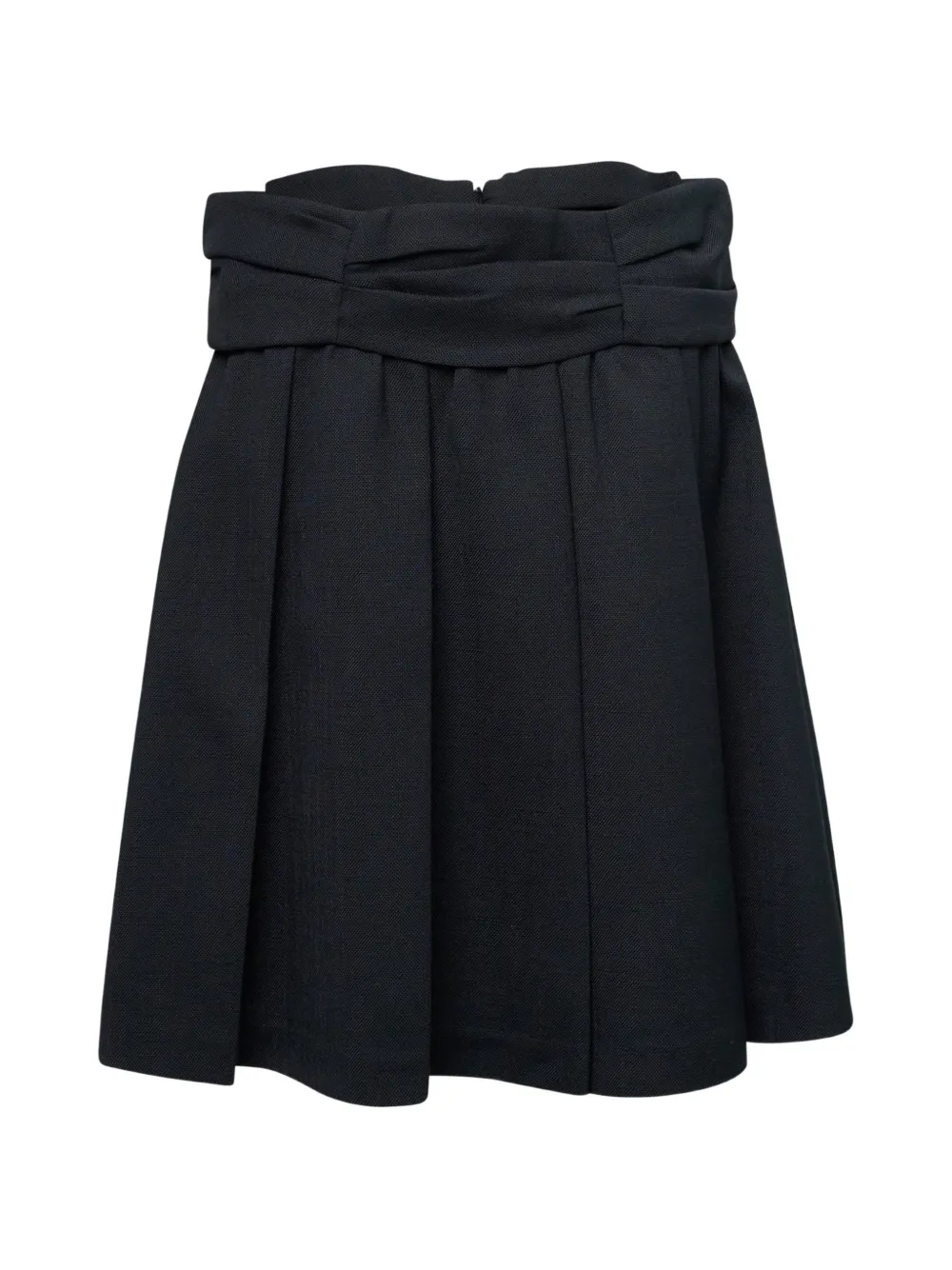 SHUSHU/TONG draped-waist wide-pleat skirt - Blu