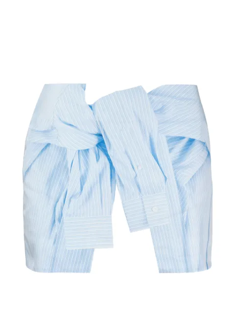 We11done striped knot-detail mini skirt