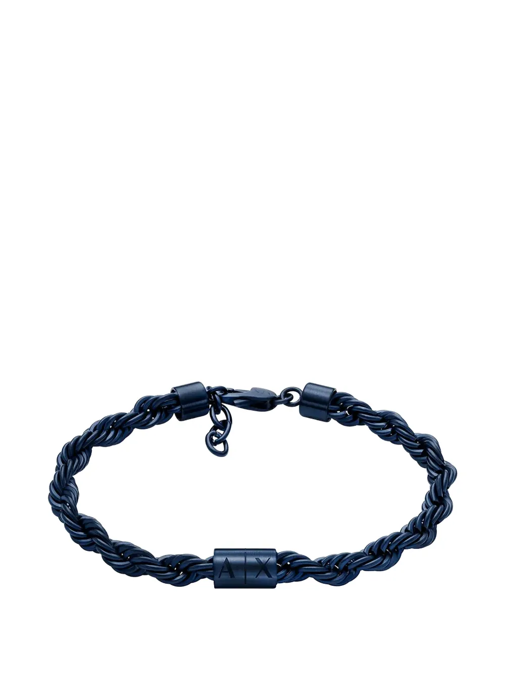 Armani Exchange rope-chain logo-plaque bracelet - Blu