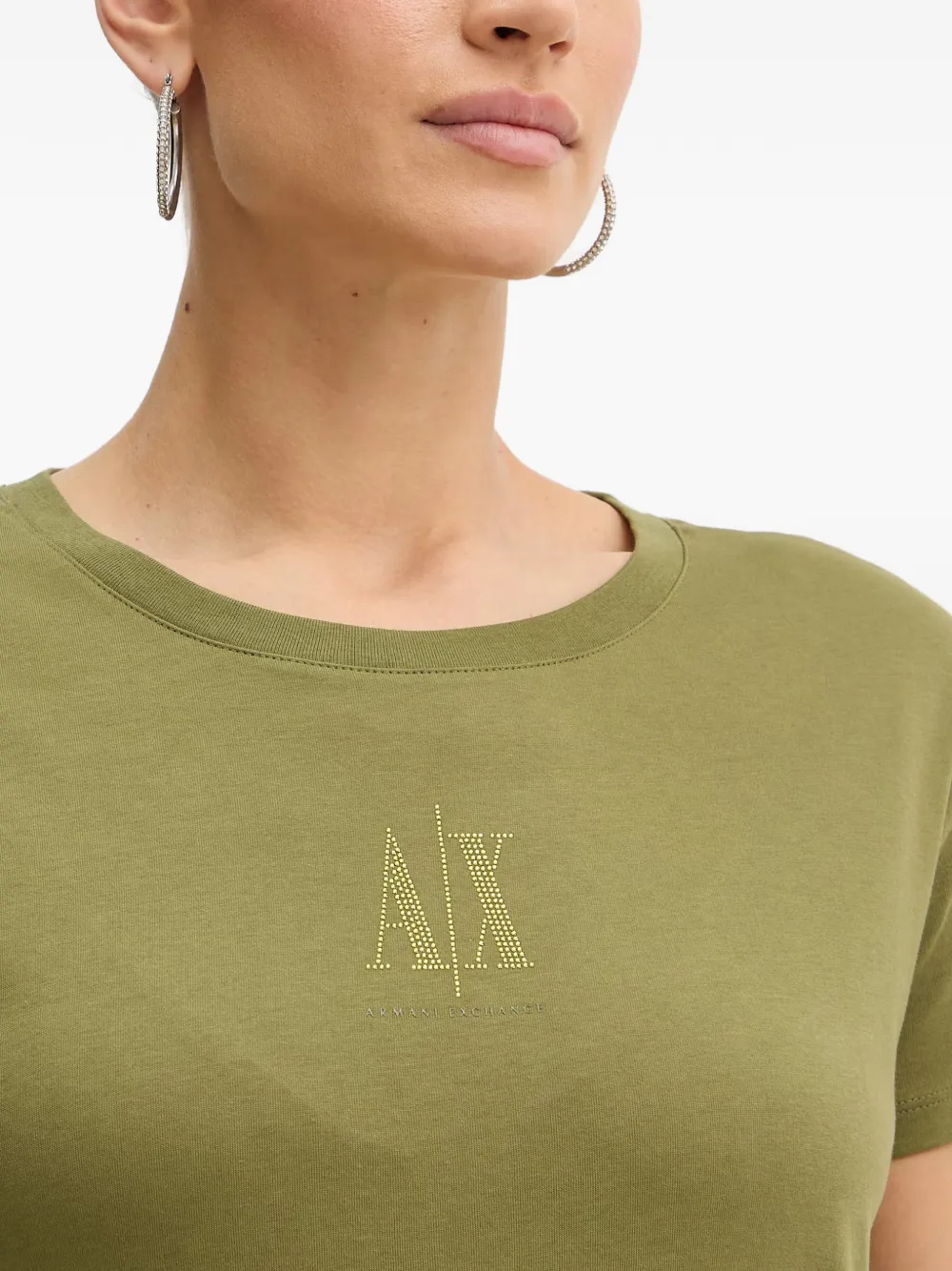 Armani Exchange T-shirt met ronde hals Groen