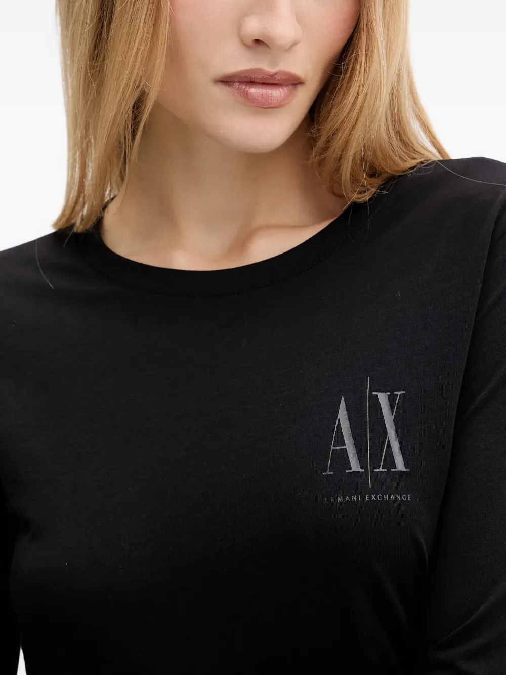 Armani Exchange T-shirt met lange mouwen Zwart