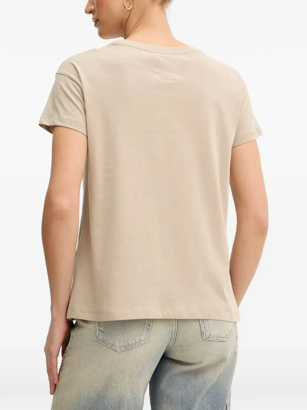 Armani Exchange T-shirt met ronde hals Beige