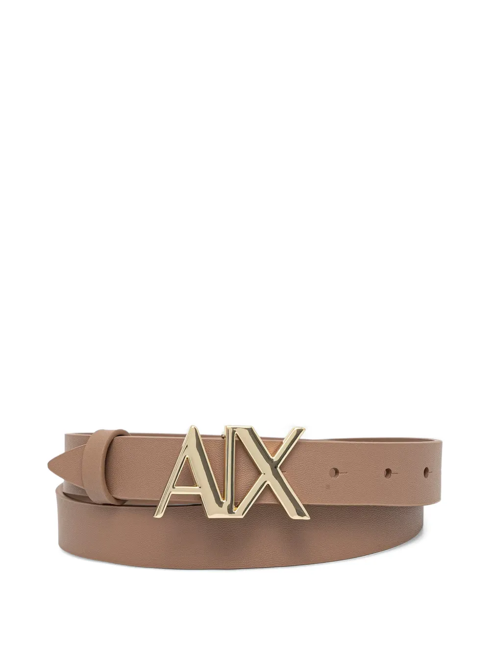 Armani Exchange Cintura in pelle con fibbia logo lAX - Marrone