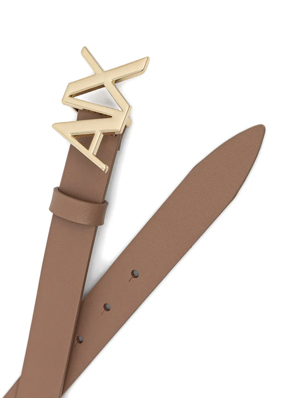Armani Exchange Leren riem met AX logogesp Bruin