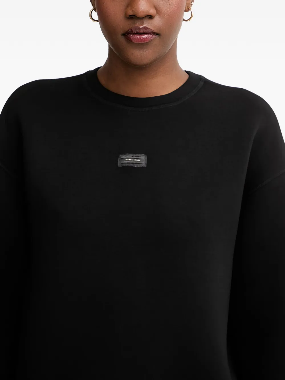 Armani Exchange Sweater met logopatch Zwart