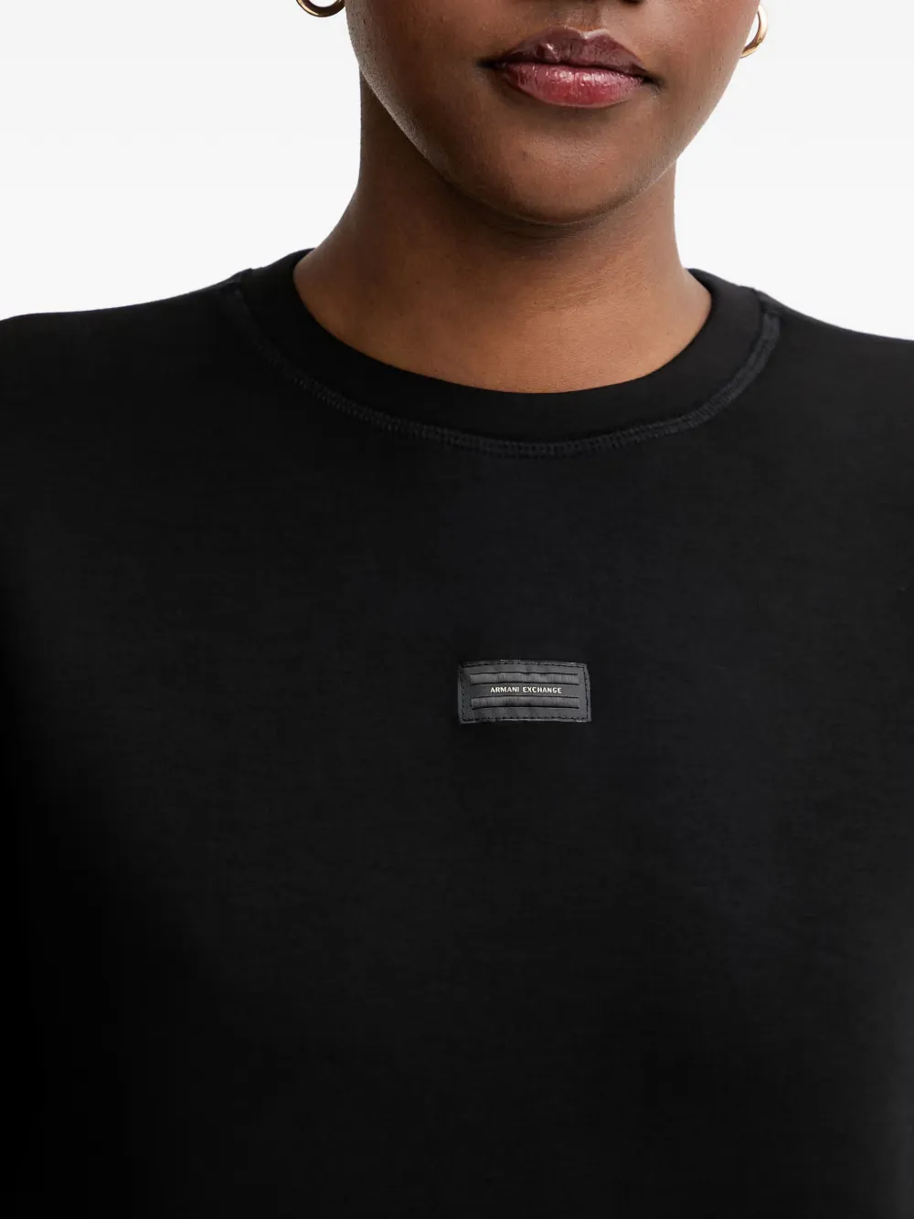 Armani Exchange Sweater met logopatch Zwart