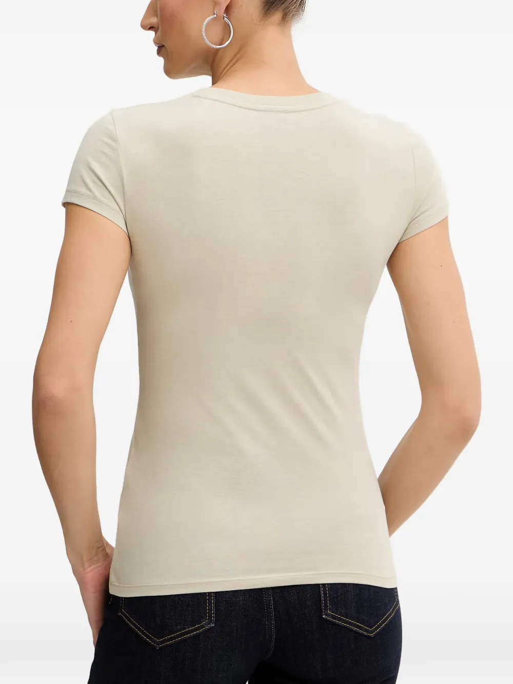 Armani Exchange T-shirt met pailletten Beige