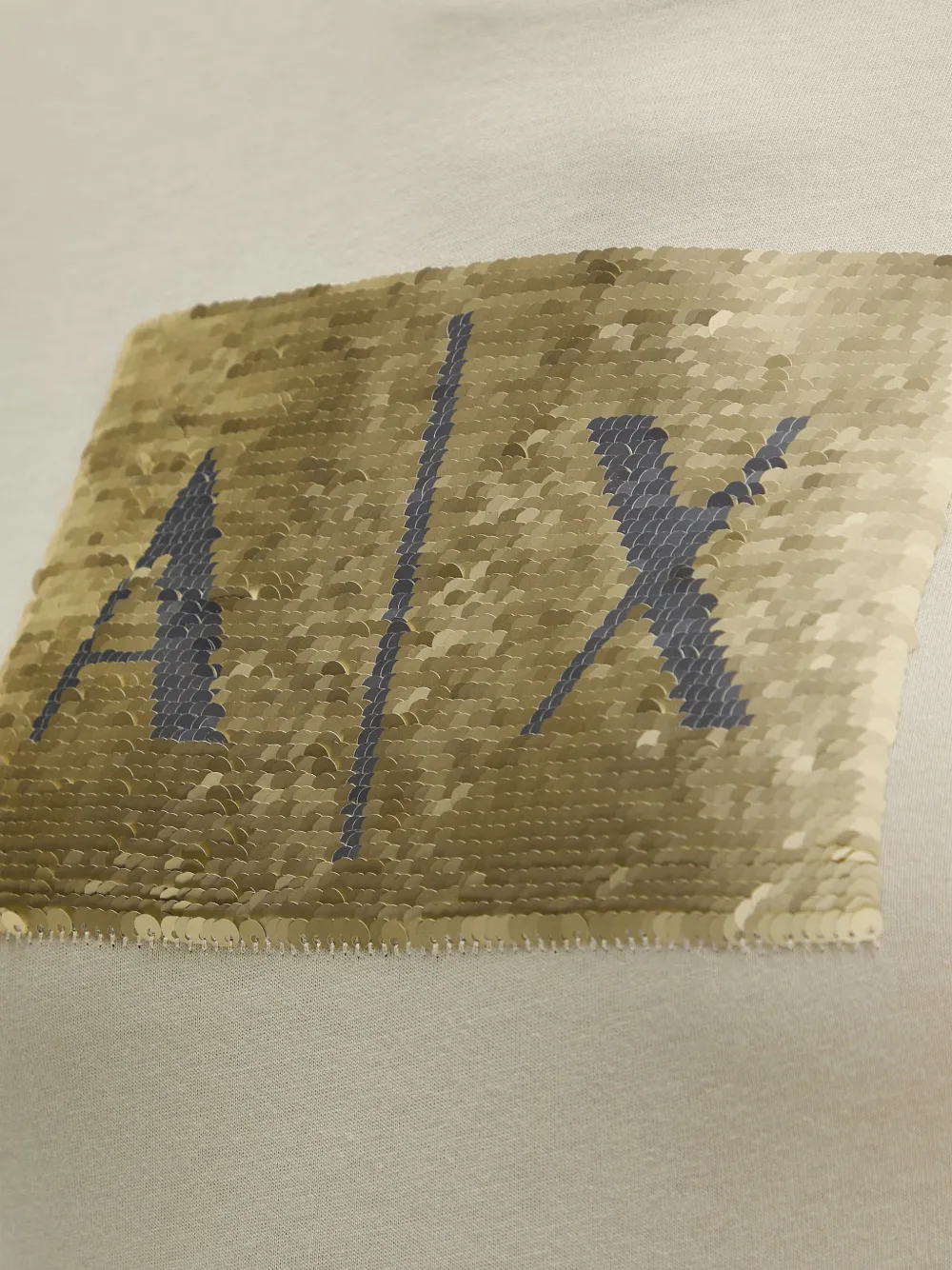 Armani Exchange T-shirt met pailletten Beige