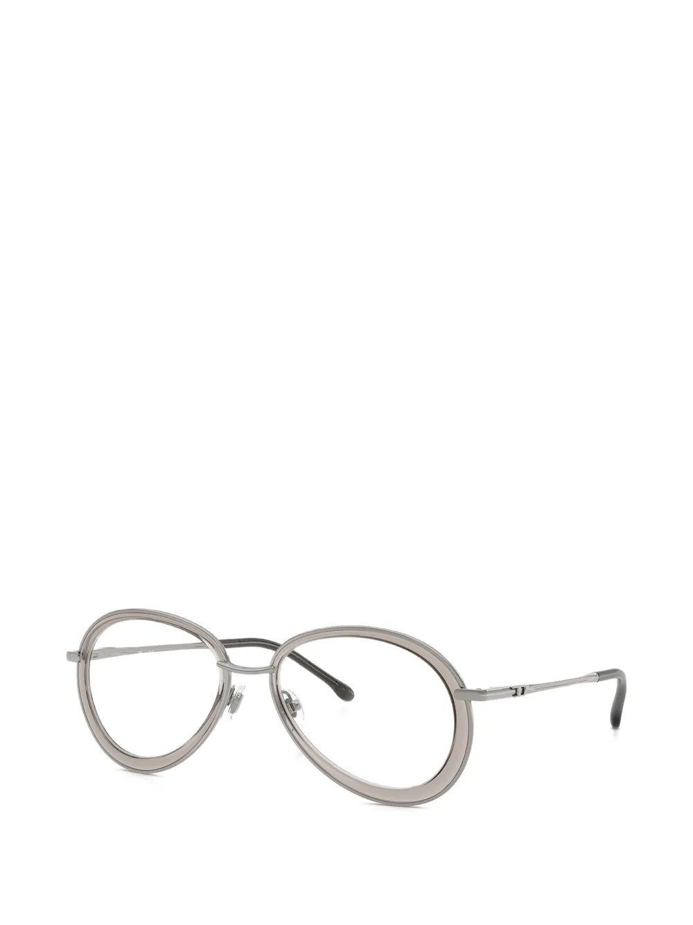 Diesel Bril met rond montuur Zilver