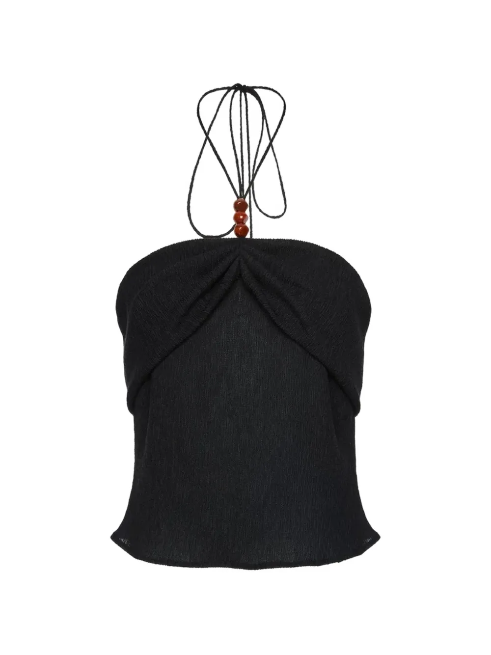 Magda Butrym beaded halterneck top - Nero