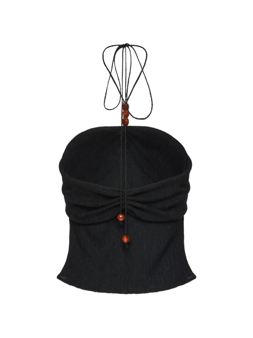 Magda Butrym Cropped haltertop met kralen Zwart