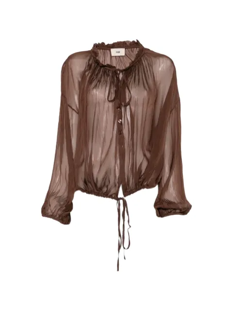 SOLOTRE blusa con ribete de volantes