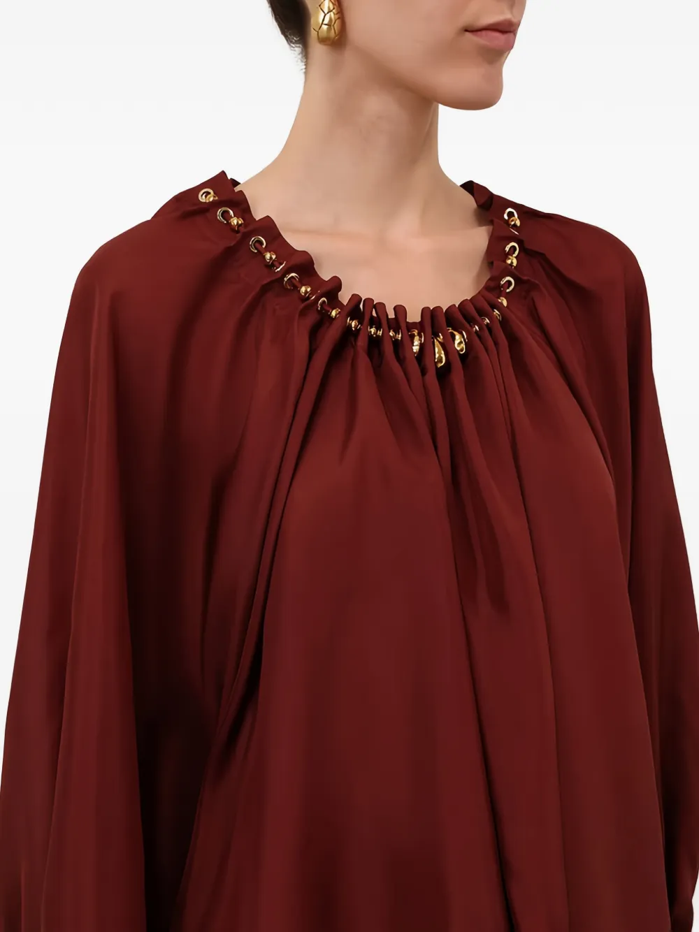ZIMMERMANN Aster gesmockte blouse met kralen Rood