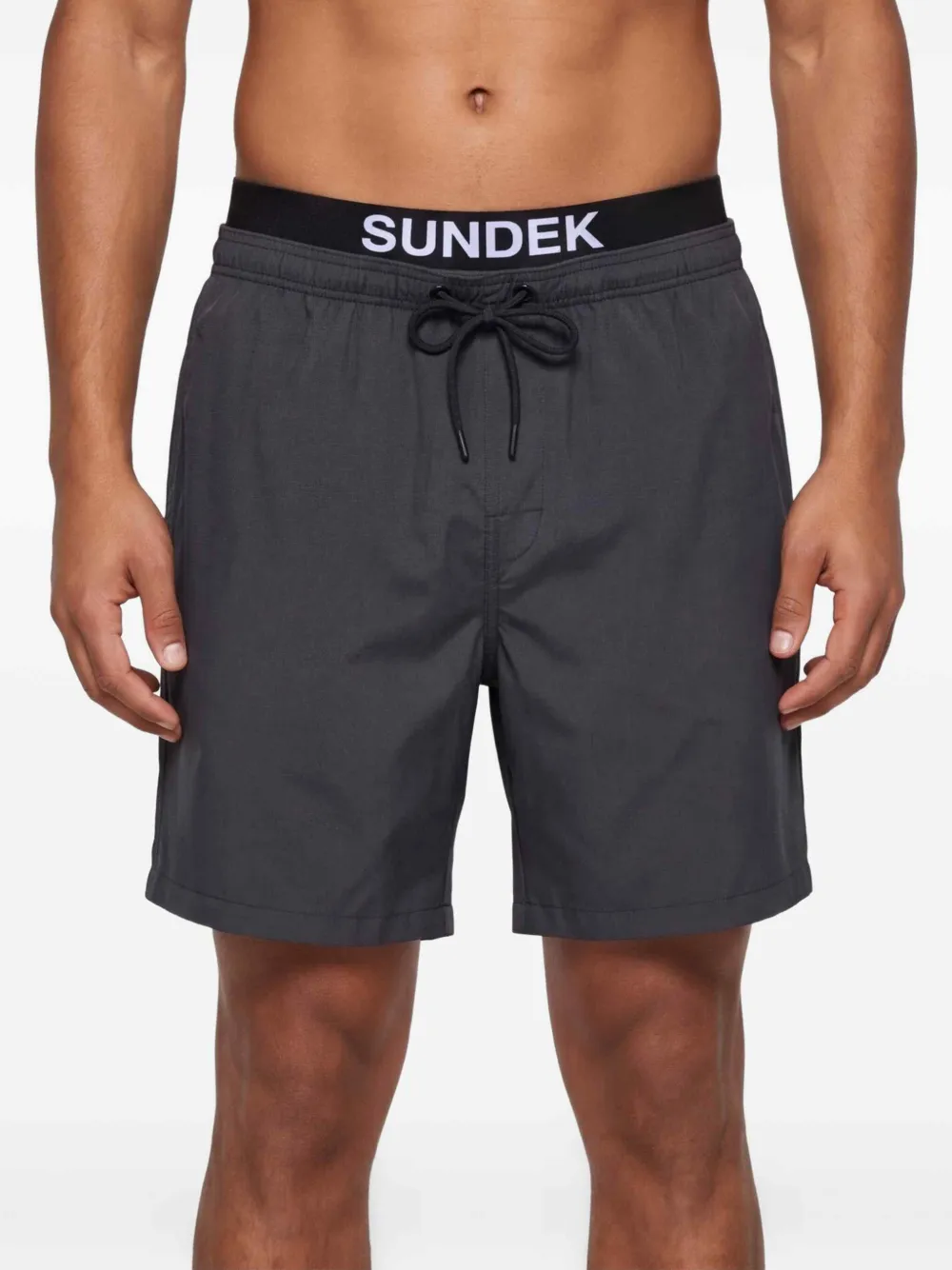 Sundek Zwembroek met logoband Zwart