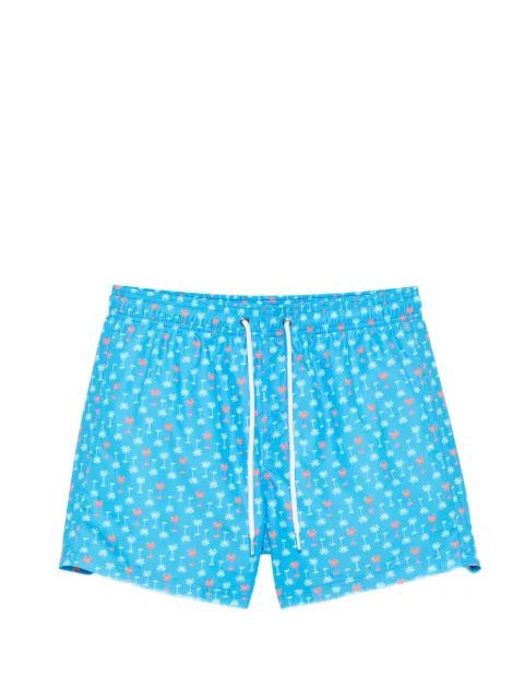 Sundek palm-tree-pattern swim shorts