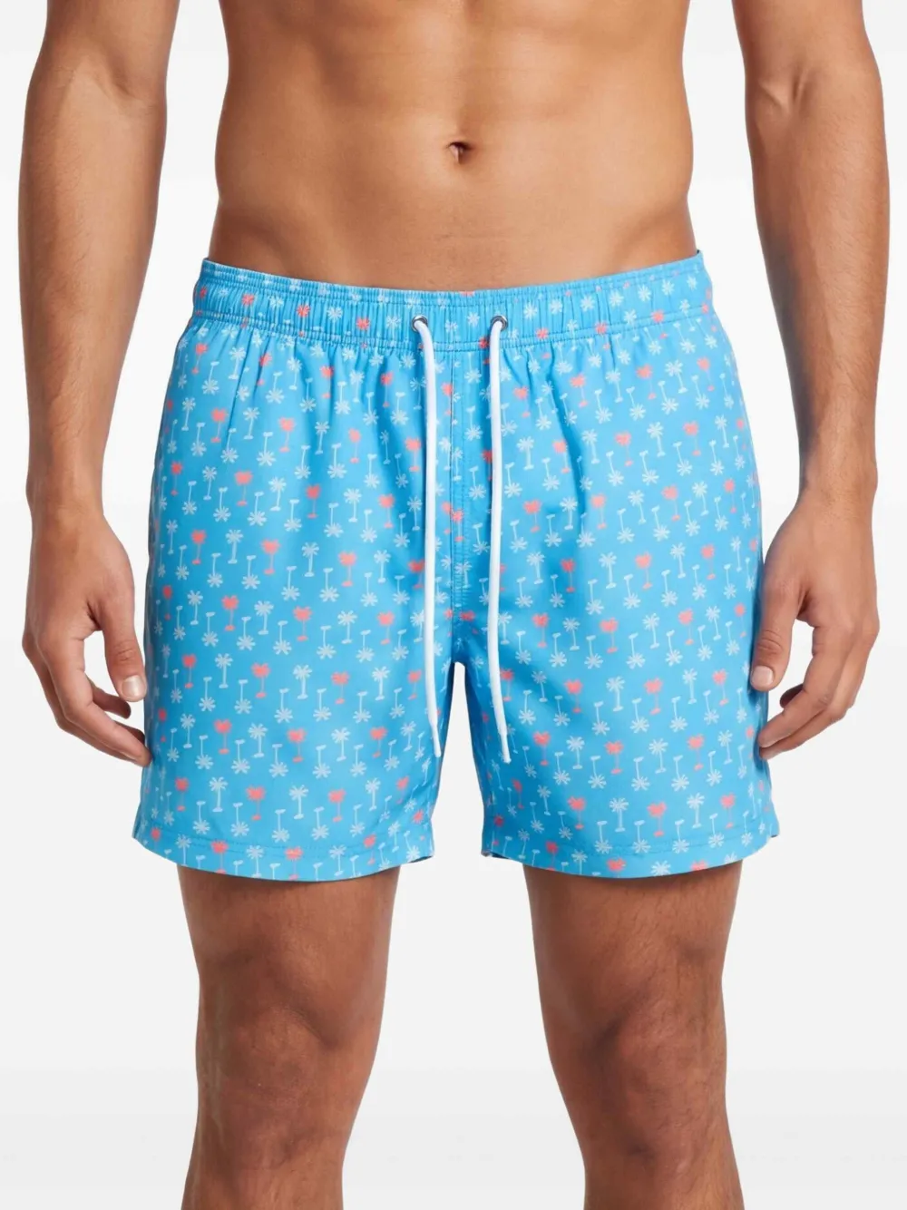 Sundek Zwembroek met palmboomprint Blauw