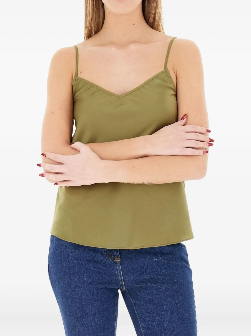 Armani Exchange v-neck spaghetti-strap top - Grün