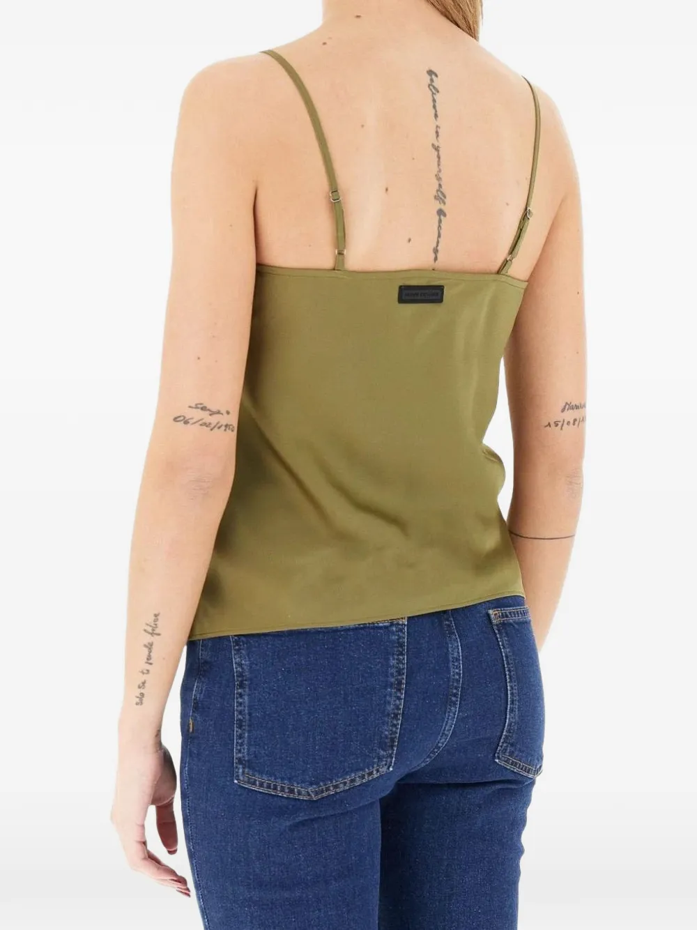 Armani Exchange Top met spaghettibandjes en V-hals Groen