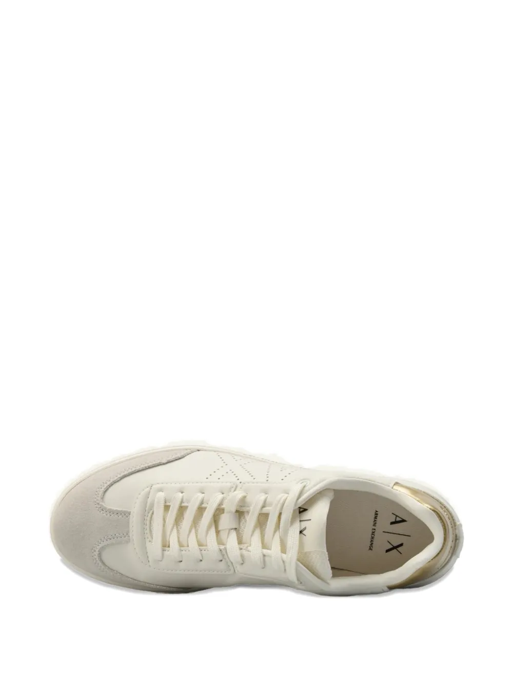 Armani Exchange perforated-logo sneakers Wit