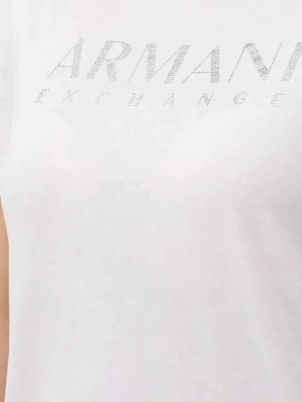 Armani Exchange T-shirt verfraaid met kristallen Wit