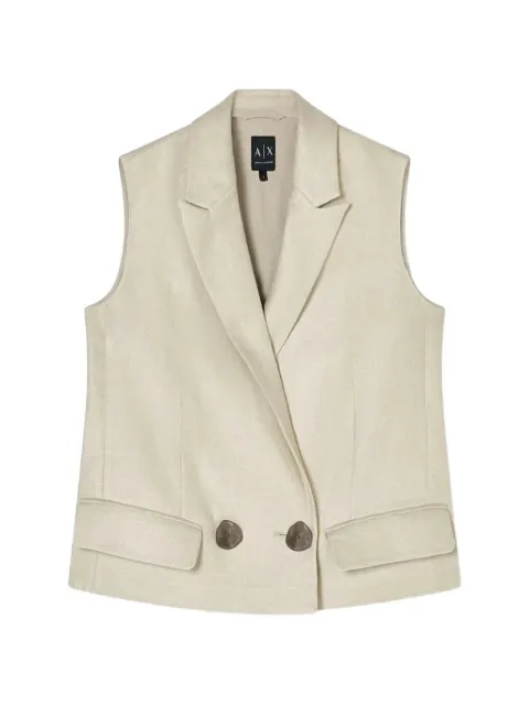 Armani Exchange Colete de linho com abotoamento duplo