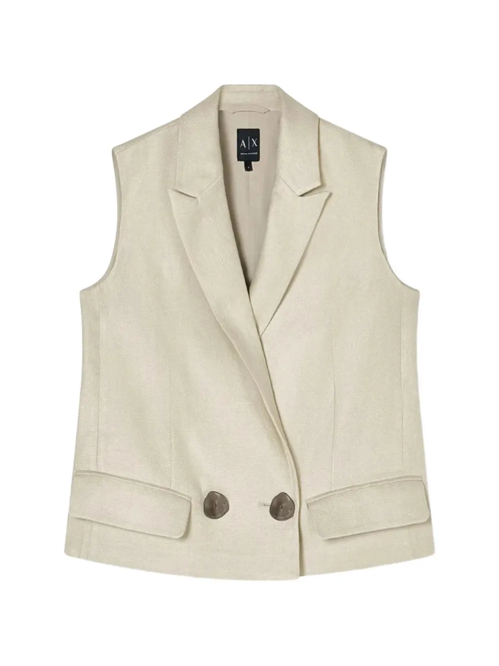 Armani Exchange double-breasted linen waistcoat - Toni neutri