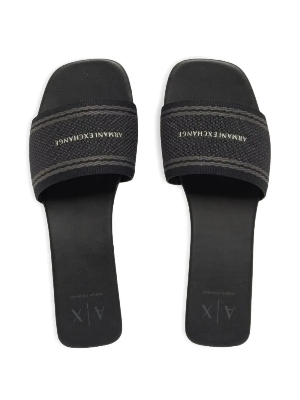 Armani Exchange logo-print sandals Zwart