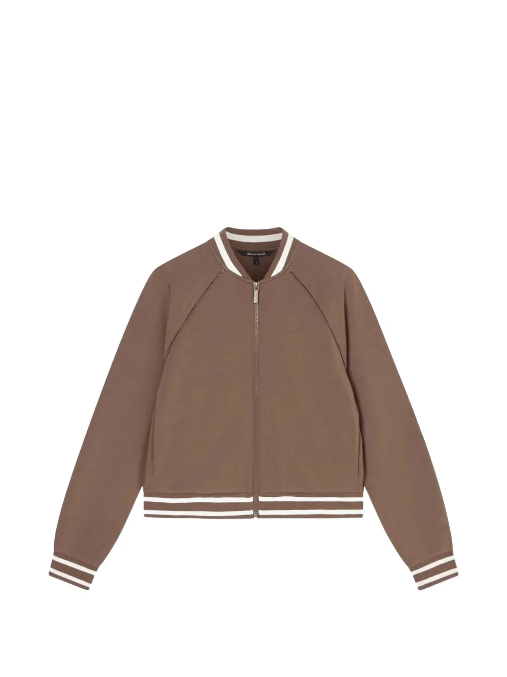 Armani Exchange striped-trim zip-up sweatshirt - Marrone