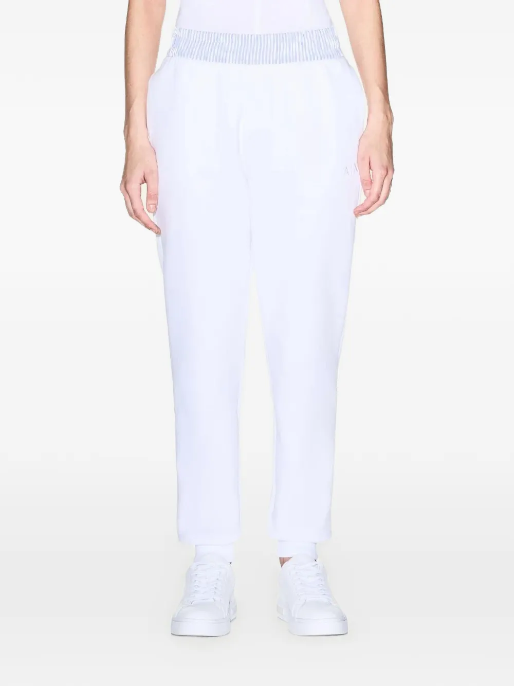 Armani Exchange Trainingsbroek met gestreepte tailleband Wit