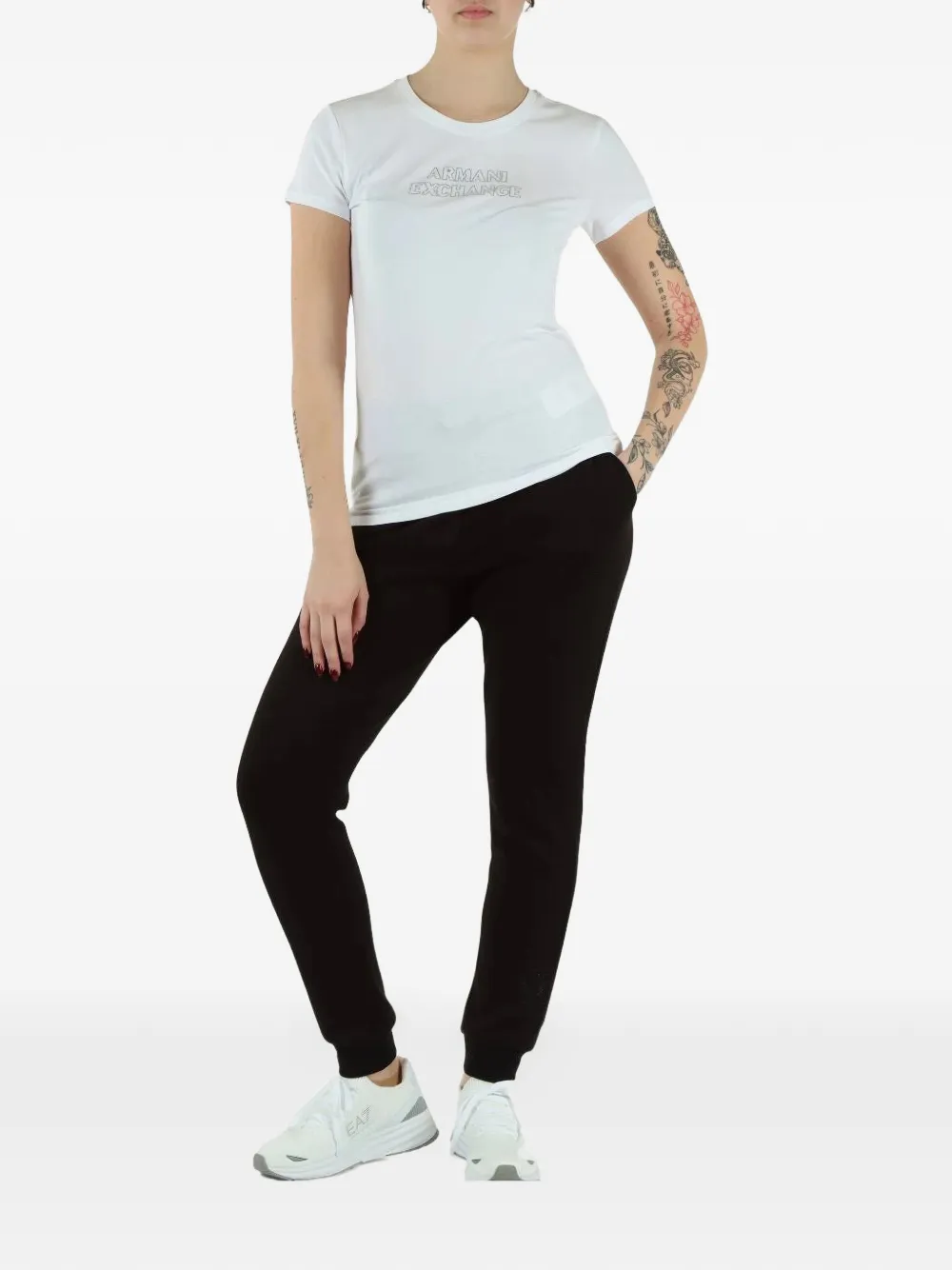 Armani Exchange T-shirt met logoprint Wit