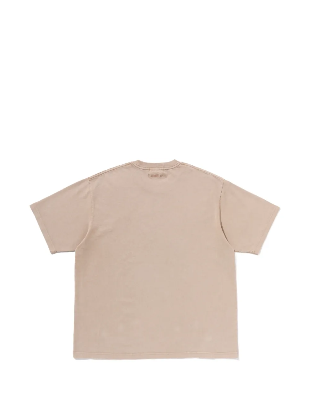 A BATHING APE T-shirt met geborduurd logo Beige