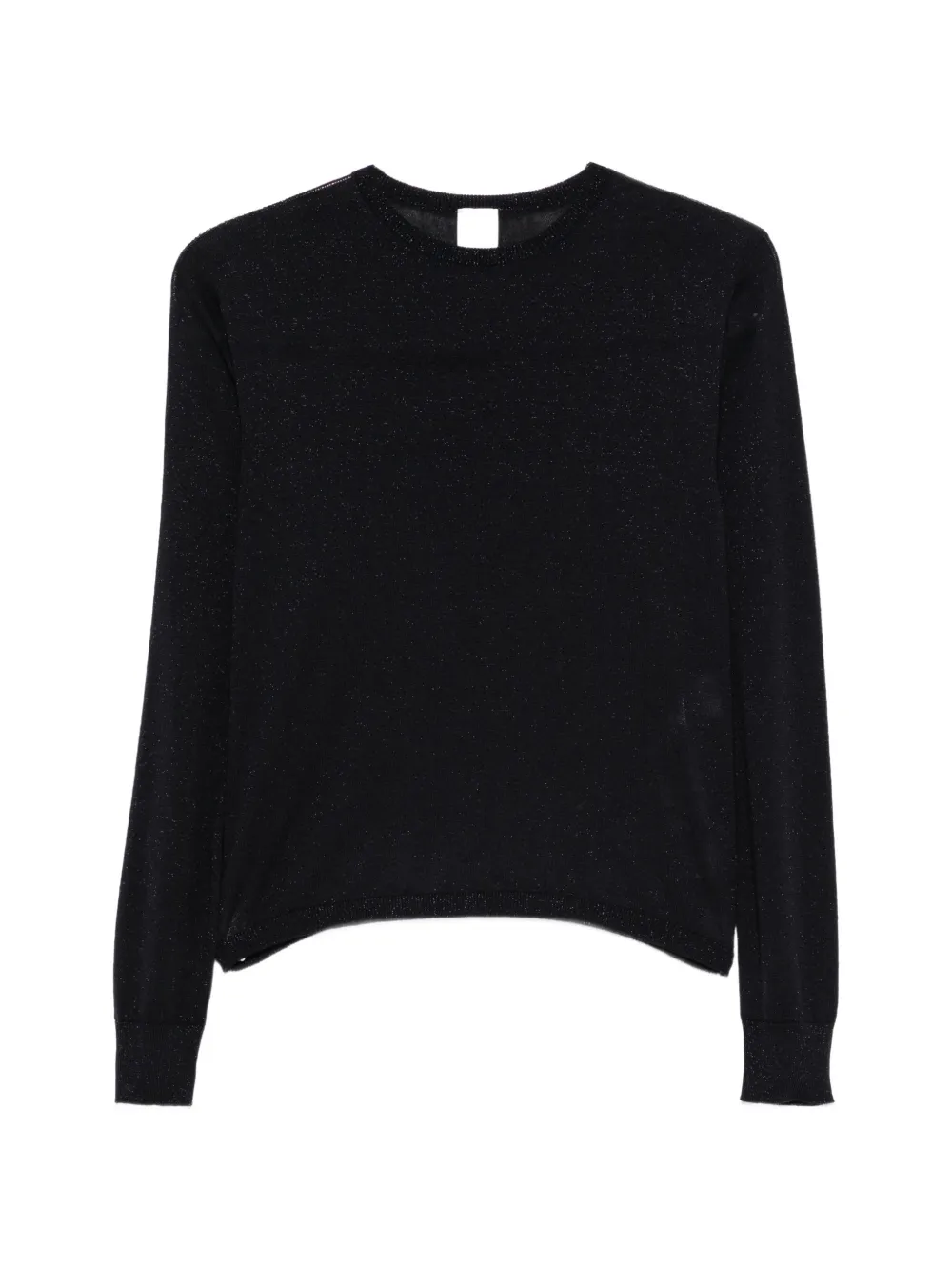 Eleventy Metallic-thread Crew-neck Sweater In Black