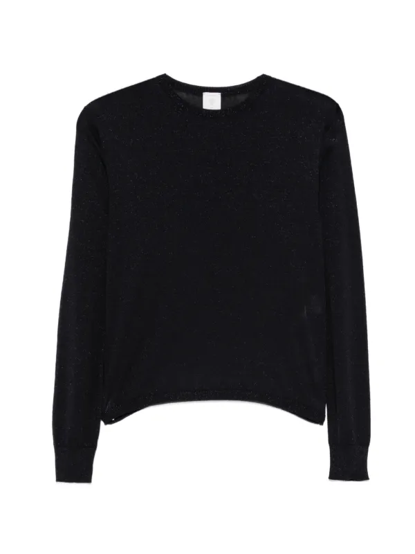 Eleventy Metallic-thread Crew-neck Sweater in Blue