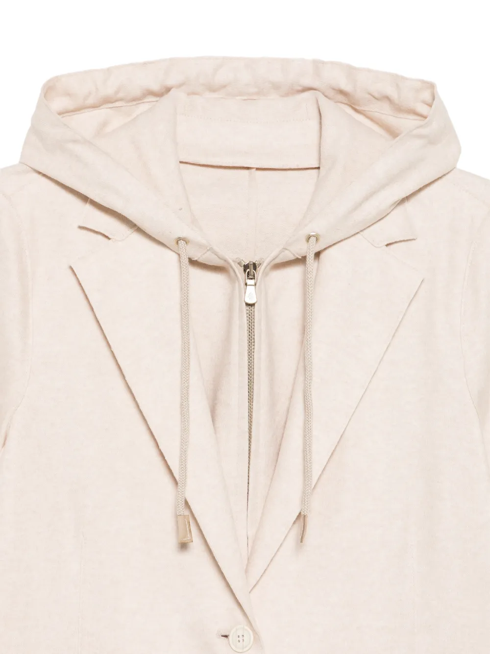 Eleventy Hooded Button-fastening Blazer in Neutrals, view 3
