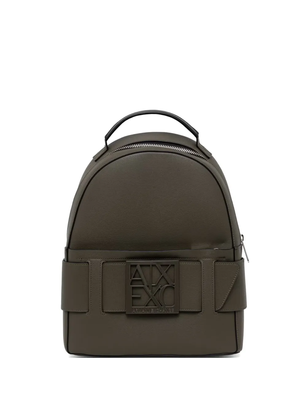 Armani Exchange logo-plaque grained backpack - Verde
