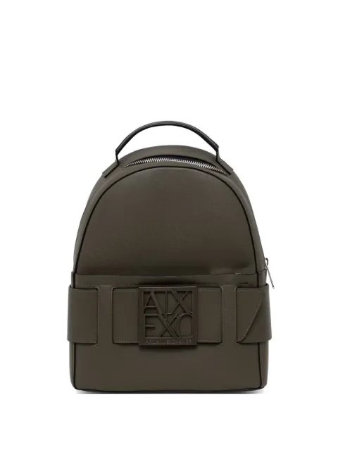 Armani Exchange mochila con placa del logo