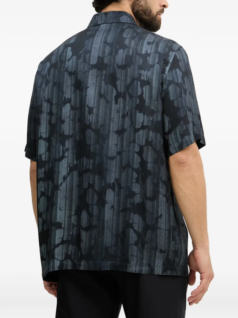 Armani Exchange Overhemd met abstracte print Blauw