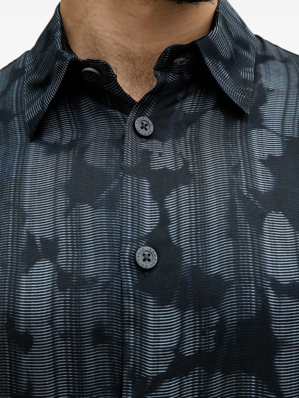 Armani Exchange Overhemd met abstracte print Blauw