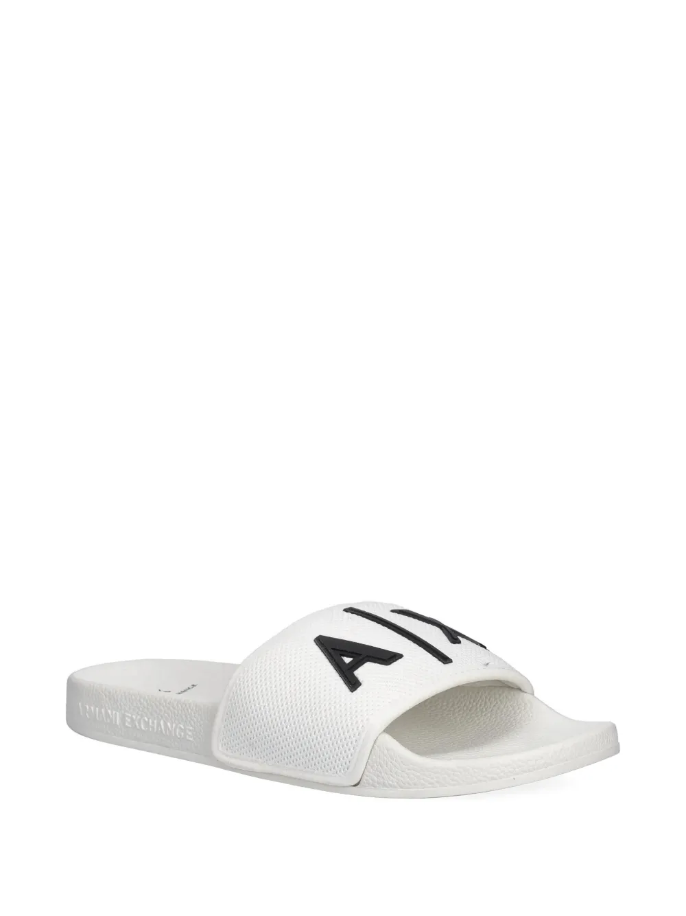 Armani Exchange Slippers met mesh-textuur Wit