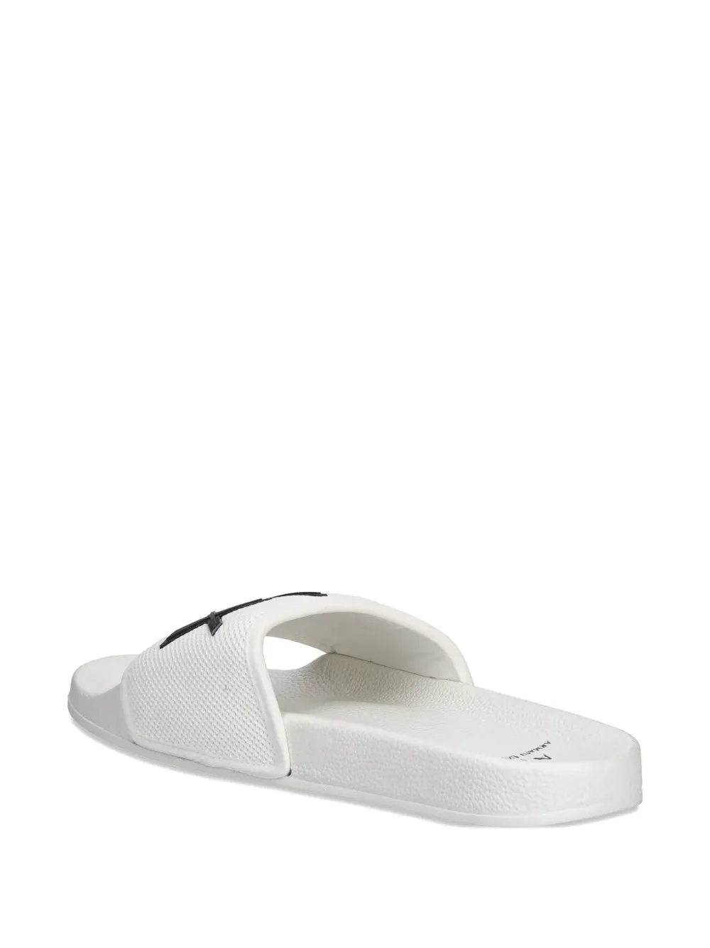 Armani Exchange Slippers met mesh-textuur Wit