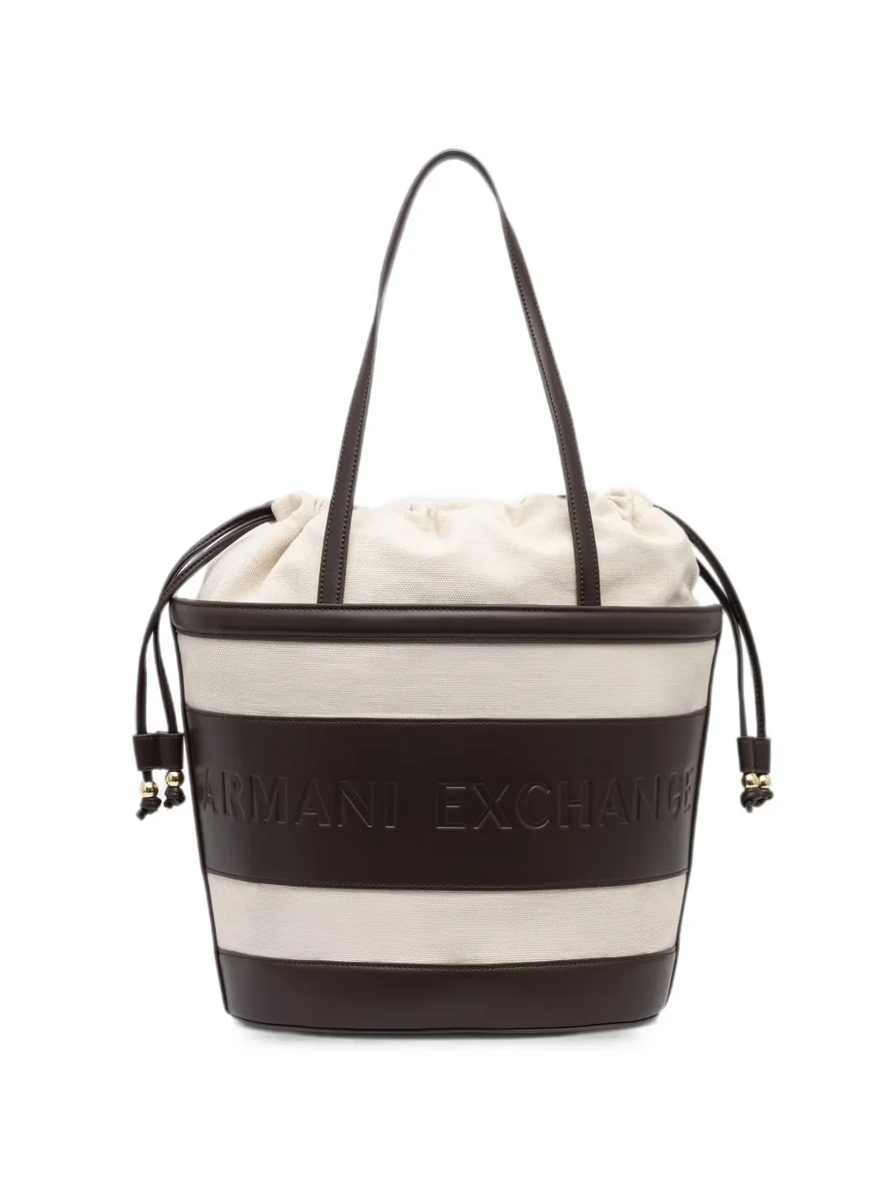 Armani Exchange logo-debossed bucket bag - Marrone