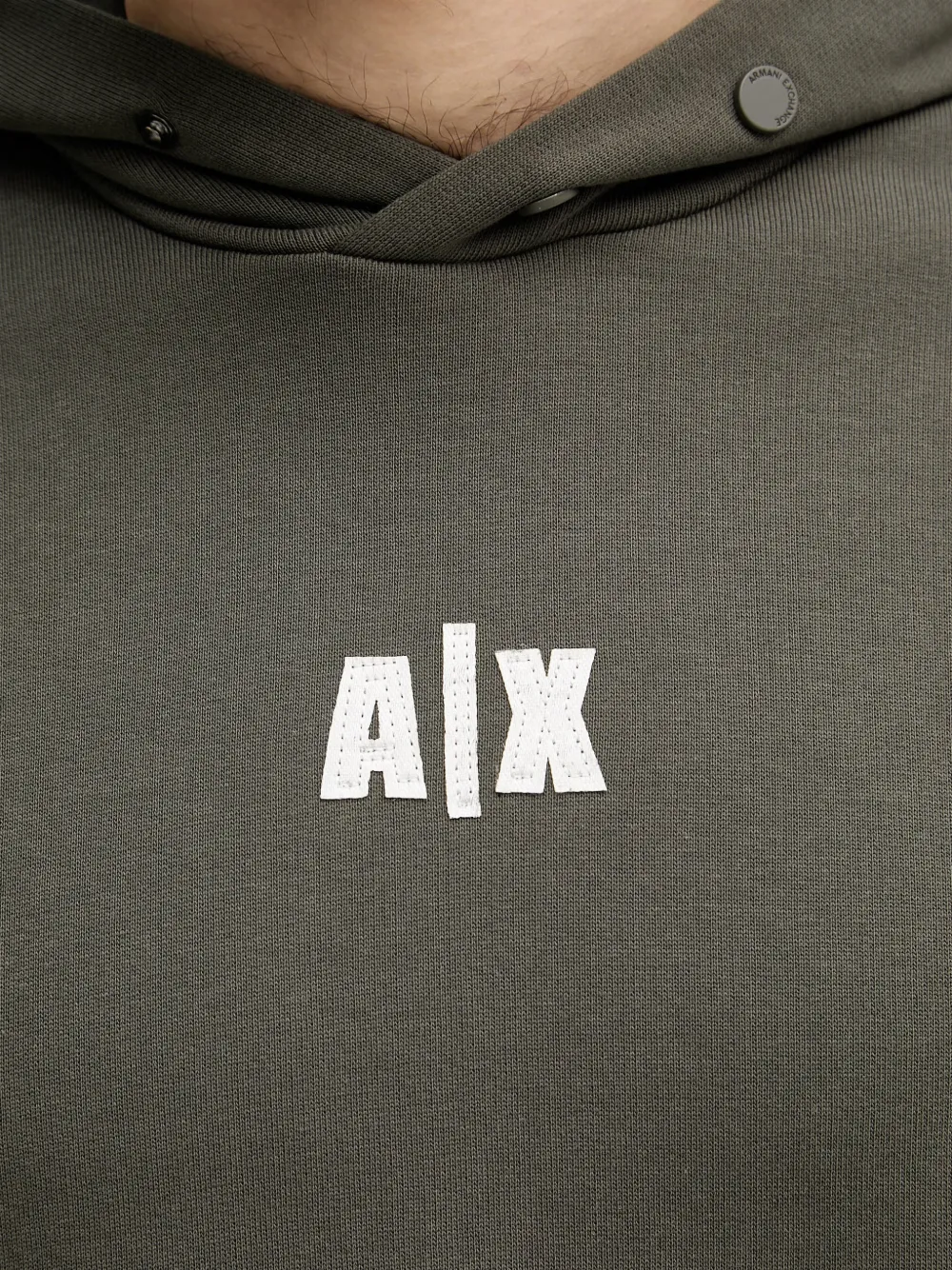 Armani Exchange Hoodie met logopatch en drukknoop Groen